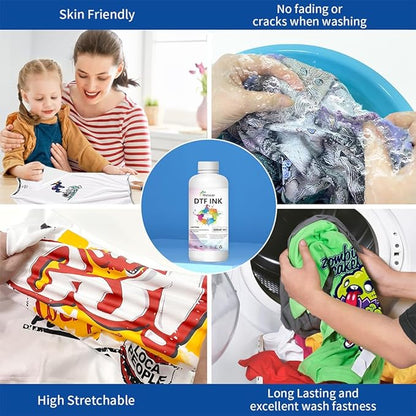 DTF Ink White 500ml - Premium Heat Transfer Ink Conversion Kit Refill for I3200, XP600, R1390,L1800, ET2800 ET8500 R2400, L800, 1430, P400, P800, XP-15000 All DTF Printers,for DTF Film