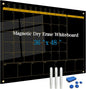 Magnetic Glass Blackboard Calendar 48"x36" Monthly Glass Dry Erase Board for Wall Planner GlassBlack Board Calender Wall Mounted for Office School Home(Black)