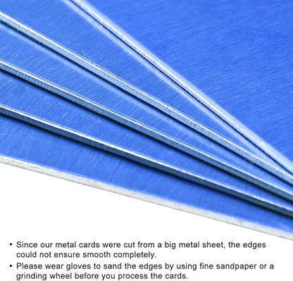 uxcell Blank Metal Card 100x50x0.8mm Anodized Aluminum Plate for DIY Laser Printing Engraving Blue 5 Pcs