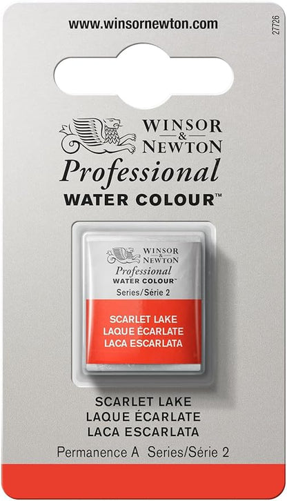 Winsor & Newton Professional Water Colour Paint, Half Pan, Scarlet Lake