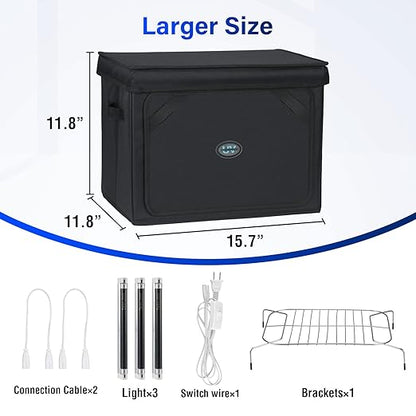 UV Light for Resin Curing High Efficiency 365nm UV Resin Kit for 3D Printer Large Size Sturdy Iron Frame Visual Window Even Curing LCD SLA DLP Compatible (Resin Curing Bag)