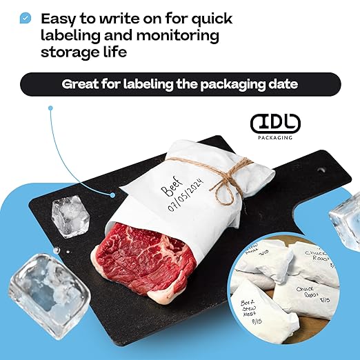 White Freezer Paper Roll 36" x 1800" (150 feet) with Cutter - USA-made Freezer Paper for Meat & Fish - Poly-Coated Food Wrapping Material for Freezing - Barrier Against Air & Moisture by IDL Packaging