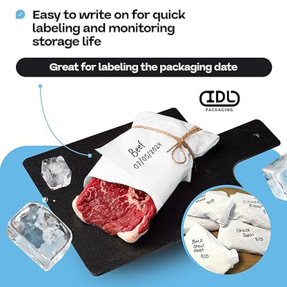 White Freezer Paper Roll 36" x 1800" (150 feet) with Cutter - USA-made Freezer Paper for Meat & Fish - Poly-Coated Food Wrapping Material for Freezing - Barrier Against Air & Moisture by IDL Packaging