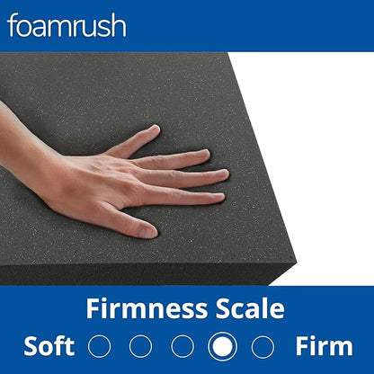 FoamRush 10" x 24" x 24" Charcoal High Density Upholstery Foam Cushion (Upholstery Sheet, Foam Padding, Seat Replacement, Chair Cushion Replacement, Square Foam, Wheelchair Seat Cushion) Made in USA