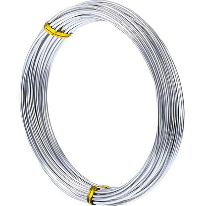 TecUnite Aluminum Craft Wire for Sculpting Armature Bendable Craft Wire for DIY Jewelry Making (1 Roll,Silver,10 M x 1 mm)