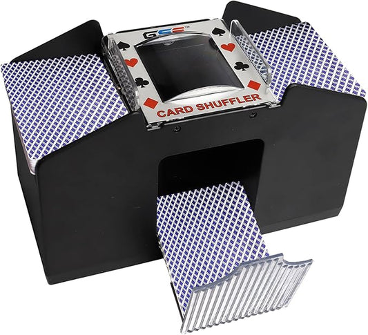 GSE Games & Sports Expert 4-Deck Automatic Card Shuffler, Battery-Operated Shuffler Machines for Playing Cards, Blackjack, Texas Hold'em, Canasta, Bridge, UNO Card Games