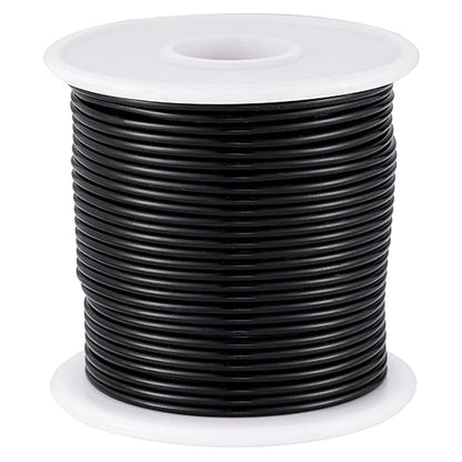12 Gauge Black Aluminum Craft Wire (105FT) - Anodized for Jewelry Making, Beading Floral, Plant Gardening, Sculpting & Modeling Craft Wire (Black #10, 2mm)