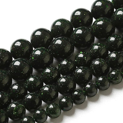 10MM 72pcs Natural Green Sandstone Energy Healing Beads Round Loose Beads for Jewelry Making Bracelet 2 Strands 32"