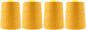 Mandala Crafts 4 Pack of Serger Threads Cones Spools - 20S/2 24000 Yards Polyester Mustard Yellow Threads for Sergers Machine and Overlock Quilting Sewing Machine
