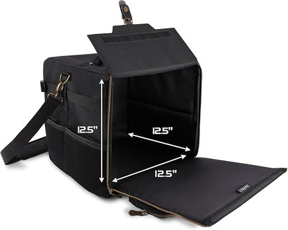 ENHANCE Board Game Shoulder Bag - Reinforced Board Game Storage with Padded Shoulder Strap and Accessories Pockets for Dice, Cards, More - Carrier Protects Tabletop Adventures