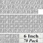 6 Inch Alphabet Letter Stencils for Painting - 70 Pack Letter and Number Stencil Templates with Signs for Painting on Wood, Reusable Cursive Letters Stencils for Chalkboard Wood Signs & Wall Art