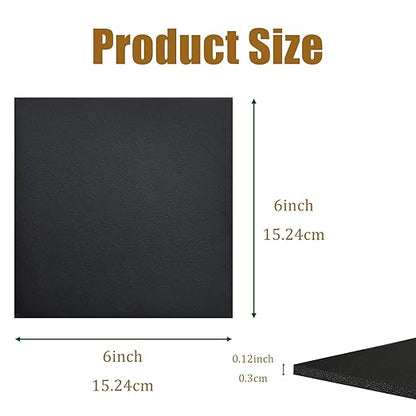 4 Pieces Adhesive Foam Padding 1/8 in Thick X 6 in X 6 in, Anti Vibration Pads, Closed Cell Foam Pads for Anti-Slip, Shock Absorption