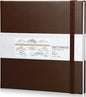 Moinchore Back to School Gifts Square Sketchbook 8 x 8 Inch Hardcover Art Sketch Book Drawing Papers 120 Pages, Mixed Media Journal Notebook with Elastic Closure Sketchbook for Drawing(Brown)