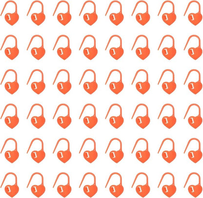 uxcell 200pcs Stitch Markers for Crocheting, Heart Shaped Crochet Marker Needle Clip Counter for Knitting Clothing Tag DIY Craft,Orange