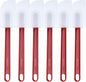 6 Pcs Commerical Rubber Spatula, 9.5-Inch Silicone Rubber Spatula Set High Heat Resistant, Commercial Grade Spatulas, Silicone Jam Scrapers for Baking, Nonstick & BPA-Free