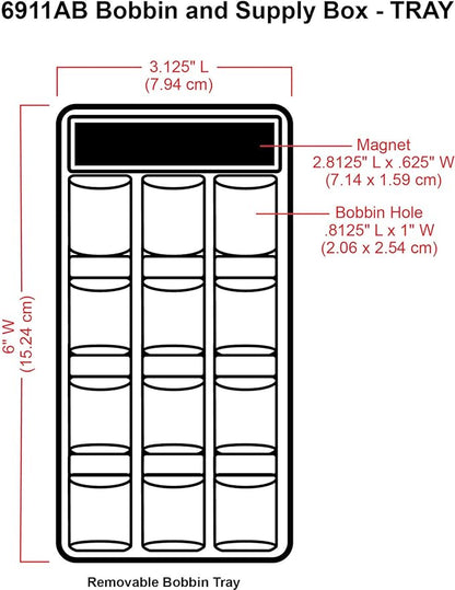 ArtBin 6911AB Sew-Lutions Bobbin/Supply Box Sewing Organizer, [1] Plastic Storage Case, Clear