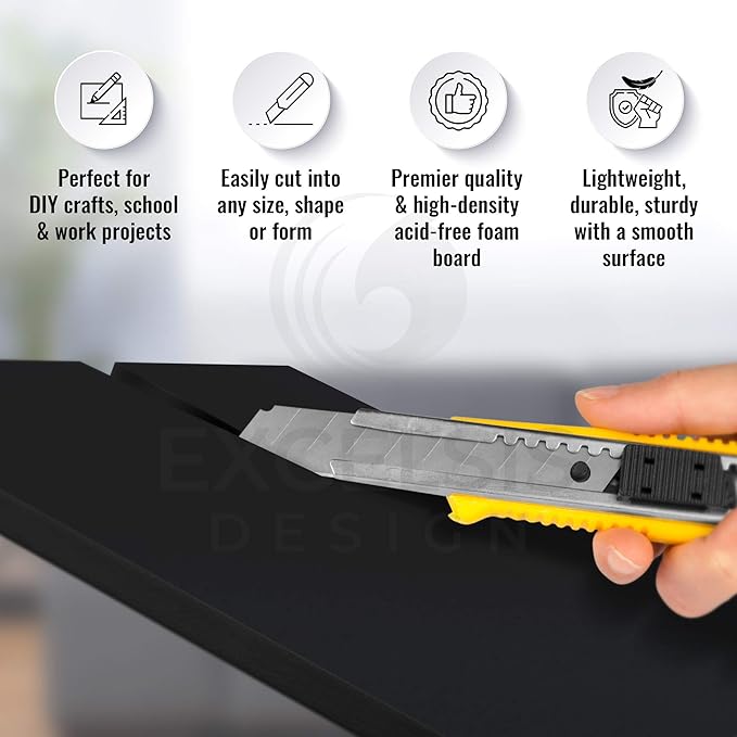 Black Foam Board 11 x 14 x 1/8" (3mm) Inch, 15 Pack Acid-Free Foam Core Poster Board Sheets for Art, Crafts, Presentation, Vision Board, Signboard, and Party Decorations