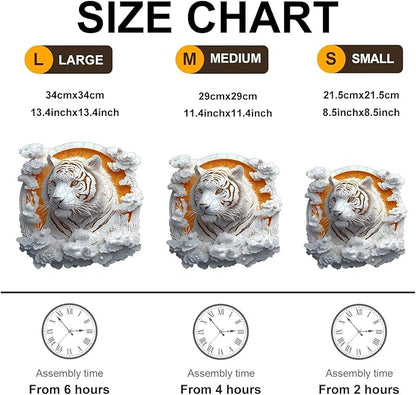 Wooden Puzzles Adults, 3D Paper Tiger Wooden Puzzles 100 Pieces, Unique Animal Shaped Wood Challenging Jigsaw Puzzles Gifts for Adults, 8.5x8.5in