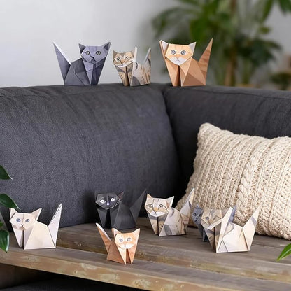 DIY Origami Paper Cats - 50 Sheets DIY Origami Paper to Fold Cute Cat Figures, Fun Craft Activity for Adults & Kids, Desk Decoration & Gift for Cat Lovers（cat）