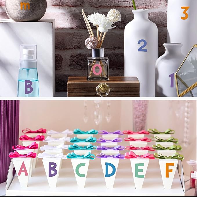 TaoBary 544 Pcs 2 Inch 16 Sheets Large Letter Stickers, Upper and Lower Case, Adhesive Vinyl Alphabet Sticker for Bulletin Board, Poster, Bottle, DIY, Notebook(Macaron Tone,2 Inch)