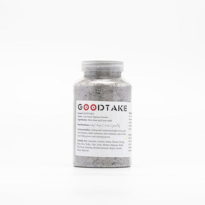 GOODTAKE Concrete Pigment, Grey Iron Oxide Pigment Powder, Concrete Cement Dye Color Pigment for Pastel Tile Paint Concrete Cement Mortar Grout (Grey, 2 Pounds)