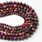 48pcs 8mm Top AAA Natural Tiger Eye Beads for Jewelry Making Rose Red Starry Sky Tiger Eye Stone Round Loose Beads DIY Bracelet Necklace Earrings