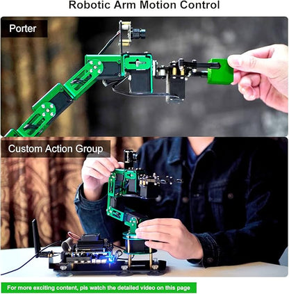 Yahboom Robot Arm Kit 6DOF for Jetson Nano 4GB AI Programmable Electronic DIY Robot Hand Building with Camera for Adults ROS (Nano-DOFBOT Without Nano)
