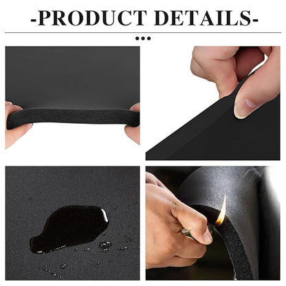 Adhesive Foam Roll Neoprene Sponge Foam Sheet Roll Closed Cell Insulation Closed Cell Foam Sheet Soundproof Foam Padding (Black, 12x59x1/4 Inches)