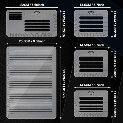 5 Pack Straight Line Stencil for Journaling and Envelope Addressing Guide Stencil Templates Set 11 Inch Scale Spacing Line Ruler Guide for Card Paper Journal Lettering Writing
