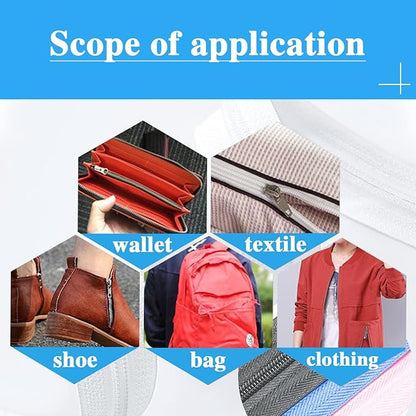 Sawoake 50PCS #5 Rose Gold Metal Handle for Nylon Coil Handle Charm for Purse Handbag Craft Sewing Luggage Bag Bulk