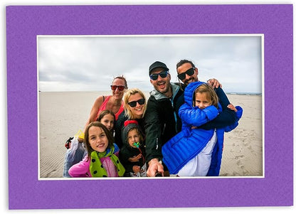 5x7 Mat for 8.5x11 Frame - Precut Mat Board Acid-Free Purple 5x7 Photo Matte Made to Fit a 8.5x11 Picture Frame, Premium Matboard for Family Photos, Show Kits, Art, Picture Framing, Pack of 100 Mats