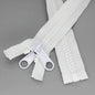 Leekayer 2PCS #10 40 Inch Heavy Duty Zippers for Sewing Separating Large Plastic Zipper White Tape with Double Pull Tab Slider, Sleeping Bag, Boat, Canvas, Cover, Trampoline, Dog Bed,Tent zipper 100cm