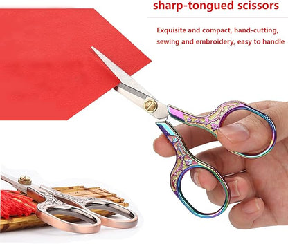 Small Sewing Scissors Sharp Embroidery Crochet Scissors, 2 Piece crochet accessories Yarn fabric scissors for Needlework Arts & Crafts DIY Tools