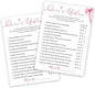 Bridal Shower Games Cards, Guess Over or Under, Bridal Shower Games 25 Guests, Engagement Party Wedding Games for Guests, Pink Ribbon Bow Wedding Party Supplies - E13