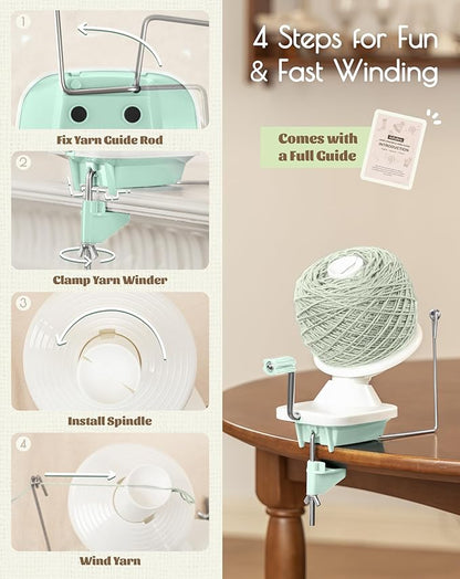 Adhafera Yarn Winder, Yarn Ball Winder for Crocheting, The Helper for Yarn Collection Lovers