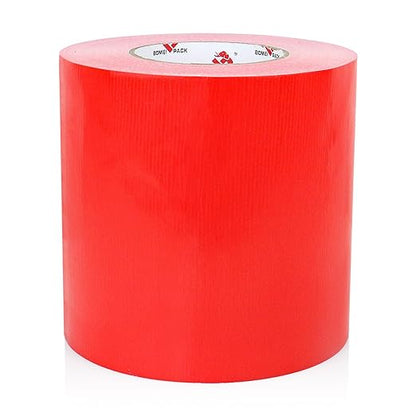 BOMEI PACK 6" Red Duct Tape,Wide Roll,6 Inches x 60 Yards,9 Mil Thick Heavy Duty,Waterproof,Flexible,No Residue and Tear by Hand,Multi-Use for Indoor & Outdoor Repairs