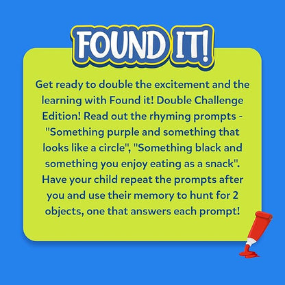 Skillmatics Indoor Scavenger Hunt Card Game - Found It Double Challenge, Learning Toys, Educational, Gifts for Kids, Boys, Girls and Families, for Ages 4, 5, 6, 7, Perfect for Home, School, Playdates