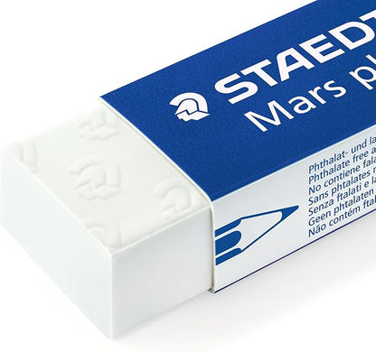 STAEDTLER Mars Plastic Vinyl Erasers (20-Pack), White Erasers for Clean & Precise Results - Latex-Free, Minimal Crumbling
