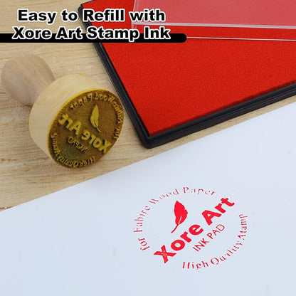 5"x4'' Large Ink Pad Washable Stamp Ink Pad for Baby Footprint Handprint with 30ml Premium Refill Ink (Red)