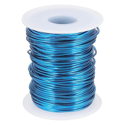 uxcell 16 Gauge / 1.5mm Anodized Aluminum Wire for Jewelry Craft Making, 102 Feet Bendable Flexible Wire for DIY Home Decor Gardening Sculpture, Blue