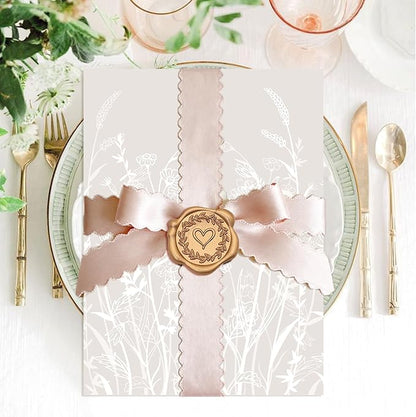 SWANGSA 100 Pack Vellum Jackets for 5x7 Invitations, Elegant White Wildflower Vellum Paper, 115GSM Translucent Invitation Sleeve Wraps for Wedding Bridal Baby Shower Birthday Envelopes