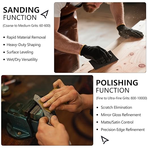 Sandpaper 320 Grit, Wet Dry Sanding Sheets 9 x 3.6 Inch for Wood Furniture Finishing, Metal Sanding and Automotive Polishing, 21-Sheet