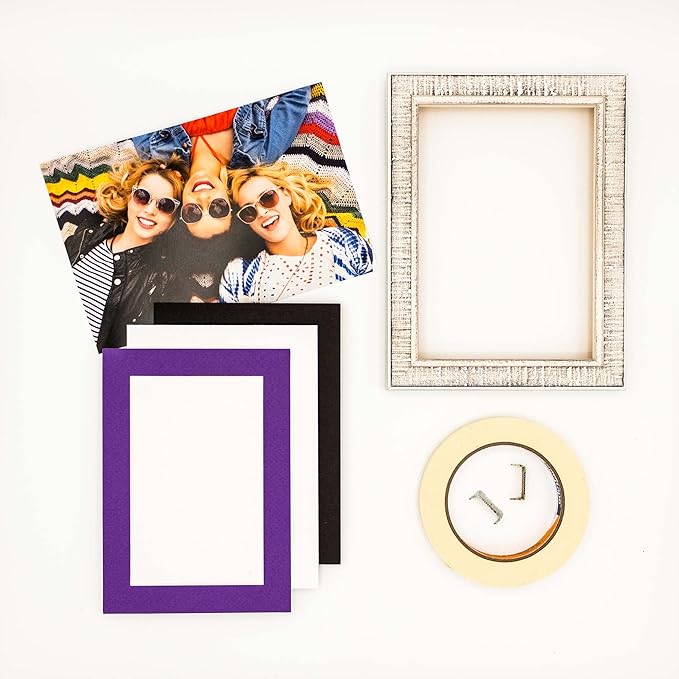 5x7 Mat for 8.5x11 Frame - Precut Mat Board Acid-Free Purple 5x7 Photo Matte Made to Fit a 8.5x11 Picture Frame, Premium Matboard for Family Photos, Show Kits, Art, Picture Framing, Pack of 25 Mats