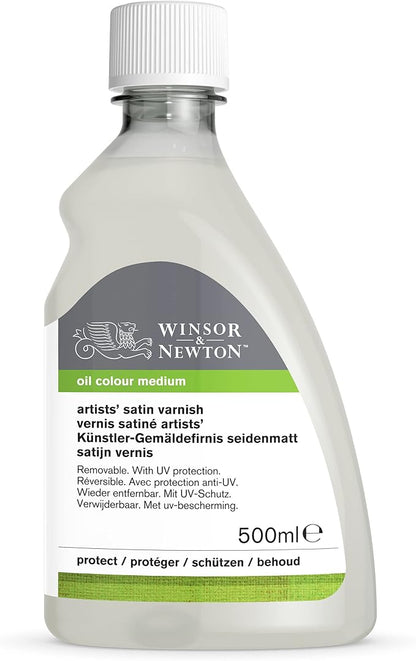 Winsor & Newton Professional Artists' Satin Varnish, 500ml (16.9-oz) Bottle