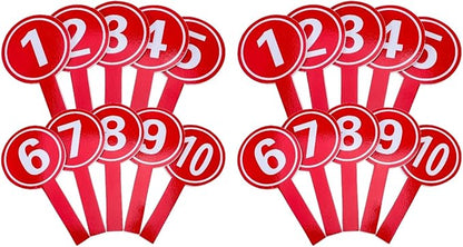 Amosfun 20 a Dry Erase Board Voting Paddles 1-10 Score Number Boards Yes or No Paddles Games Paddle Whiteboard Multi-Function Score Boards Wipe The Board Foam Mini