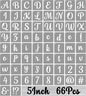 BAMIDELE 5 Inch Alphabet Letter Stencils for Painting, 66 Pcs Reusable Plastic Calligraphy Letter Stencils and Numbers Template Kit for Painting on Wood, Chalkboard, Fabric, Door Porch, Wall Art