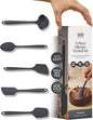 GIR: Get It Right 5 Piece Silicone Essentials Kitchen Utensils Set - Ladle, Spatula, Flip, Spoon & Spoonula - Non-Toxic Cooking Utensils for Nonstick Cookware, Cooking and Baking - Charcoal