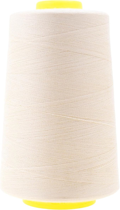 Mandala Crafts 4 Pack of Serger Threads Cones Spools - 40S/2 24000 Yards Polyester Ivory Threads for Sergers Machine and Overlock Quilting Sewing Machine