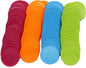 Set of 100 Opaque Plastic Learning Counters Mini Poker Chips Game Tokens with Storage Box (Mediumvioletred+Lawngreen+Deepsky Blue+Orange, 1 Inch)