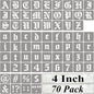 4 Inch Alphabet Letter Stencils for Painting - 70 Pack Old English Letter Stencil Templates with Numbers and Signs for Painting on Wood, Reusable Letters Stencils for Chalkboard Wood Signs & Wall Art